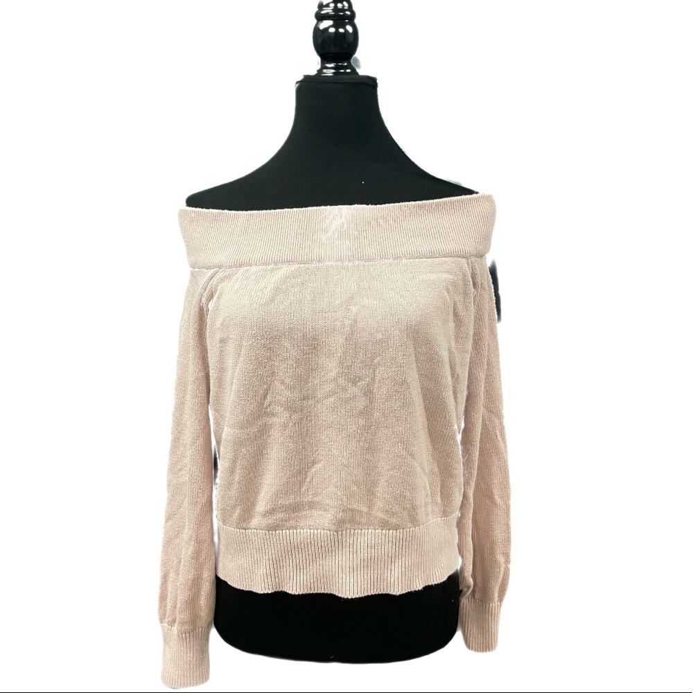 Divided- Pink off shoulder knit sweater